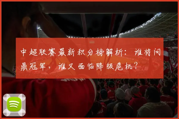 中超联赛最新积分榜解析：谁将问鼎冠军，谁又面临降级危机？
